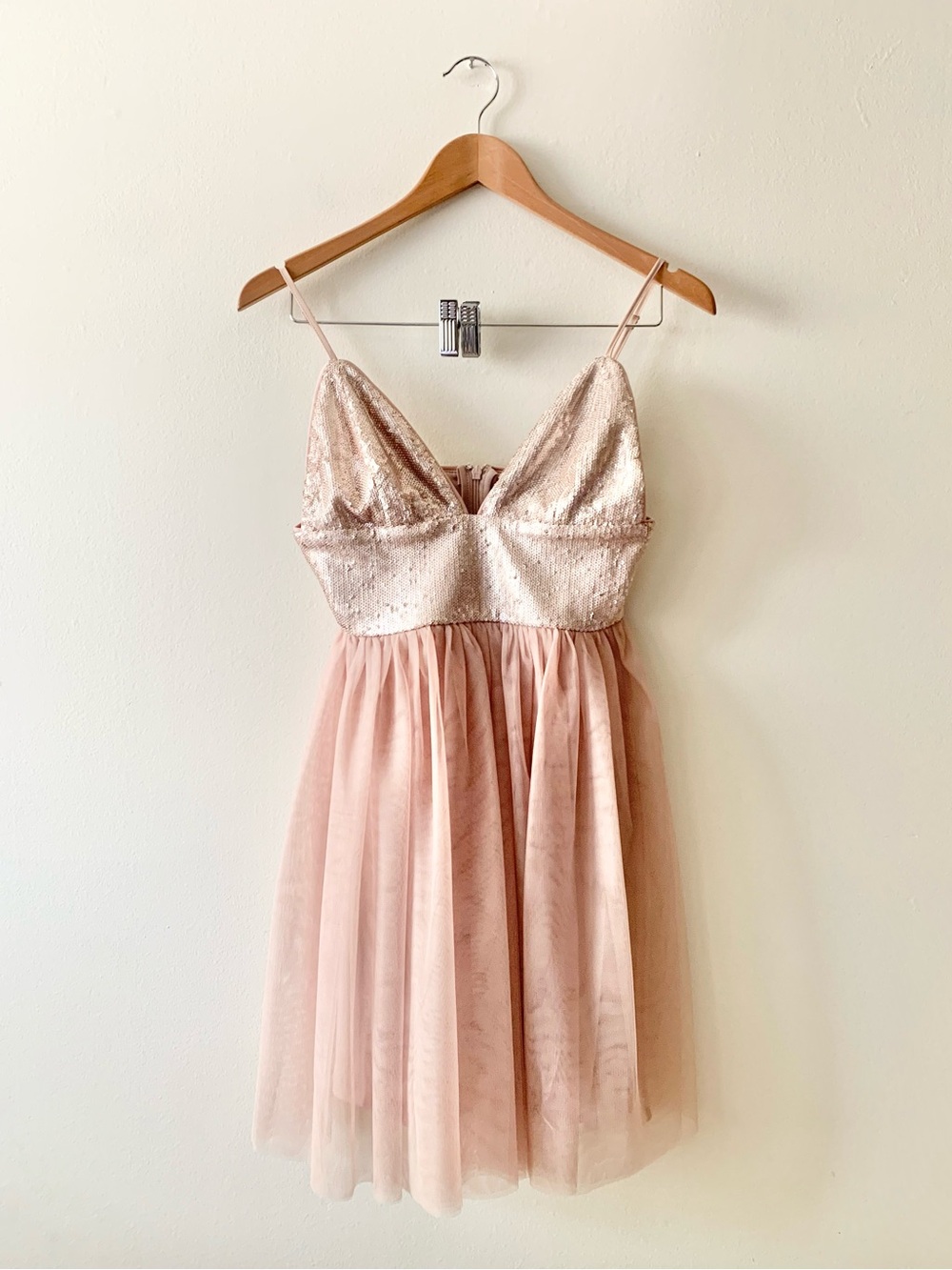 NEW Forever21  Blush Pink Sequin Tulle Party Dress